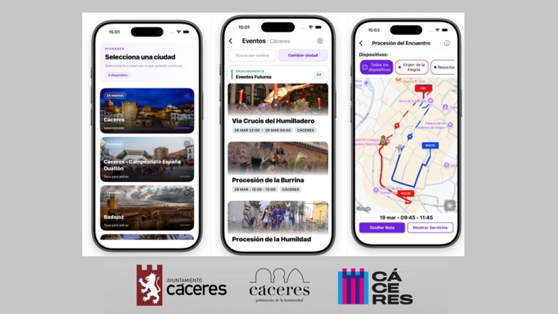 Noticia de COPE Cáceres sobre LiveMap en la Semana Santa de Cáceres