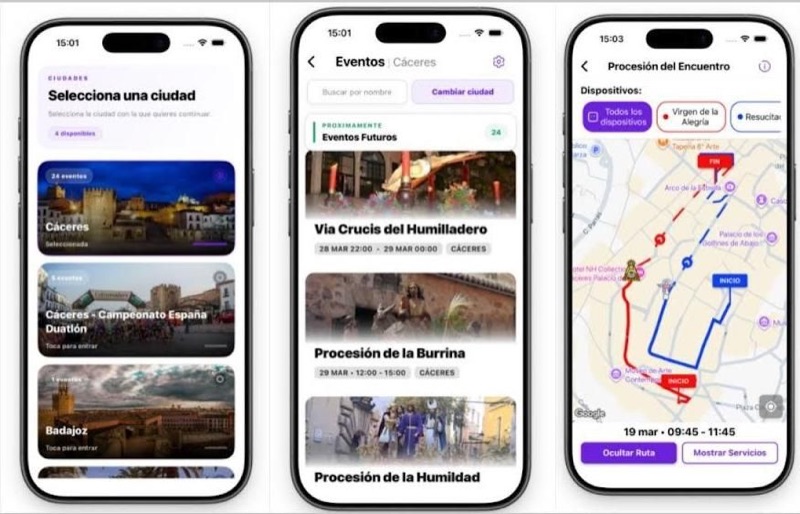 Noticia de El Periódico Extremadura sobre LiveMap en la Semana Santa de Cáceres