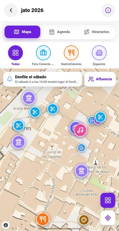 Pantalla de la aplicación LiveMap